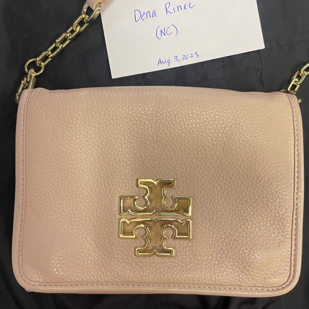Tory Burch Britten Combo Crossbody In Pebble Pink Lea… Gem